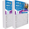 20x20x5 Air Filter MERV 13 Comparable to MPR 1500 - 2200 & FPR 9 Compatible with Ultravation 91-013 Premium USA Made 20x20x5 Furnace Filter 2 Pack by AIRX FILTERS WICKED CLEAN AIR.