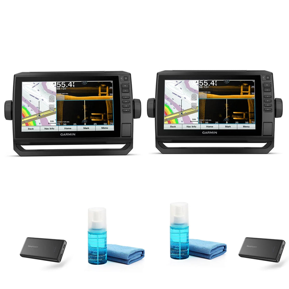 GARMIN ECHOMAP UHD 93sv 010-02523-01 with USB Adapter (2-Pack Bundle)