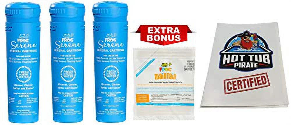 SPA FROG Serene Mineral Cartridge King Technology 01-14-3812 Replacement with Bonus Frog Maintain Non-Chlorine Shock (3-Pack)