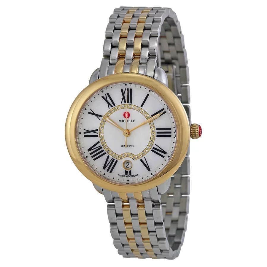 Michele Serein Mid 46 Diamonds Mother of Pearl 2-Tone Ladies Watch MWW21B000015