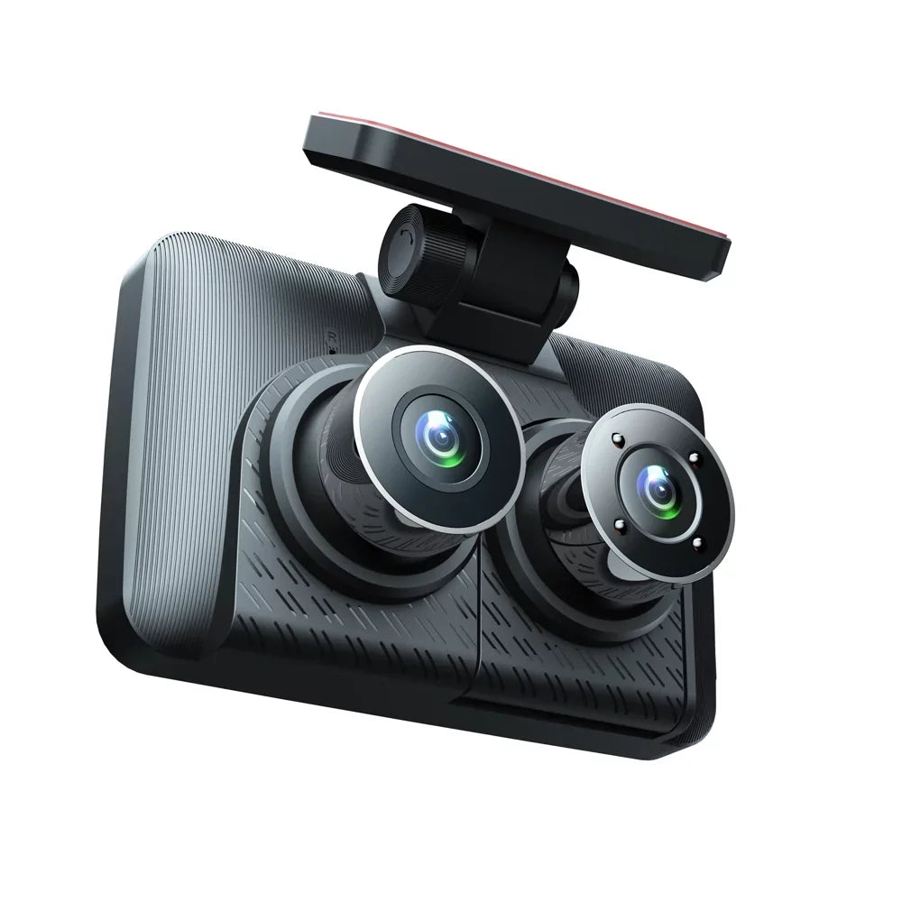 4in Clear Car Rearview Mirror Dash Cam - Triple Camera Setup for Wide Angle Car Video Recording, Auto Safety Driving Recorder