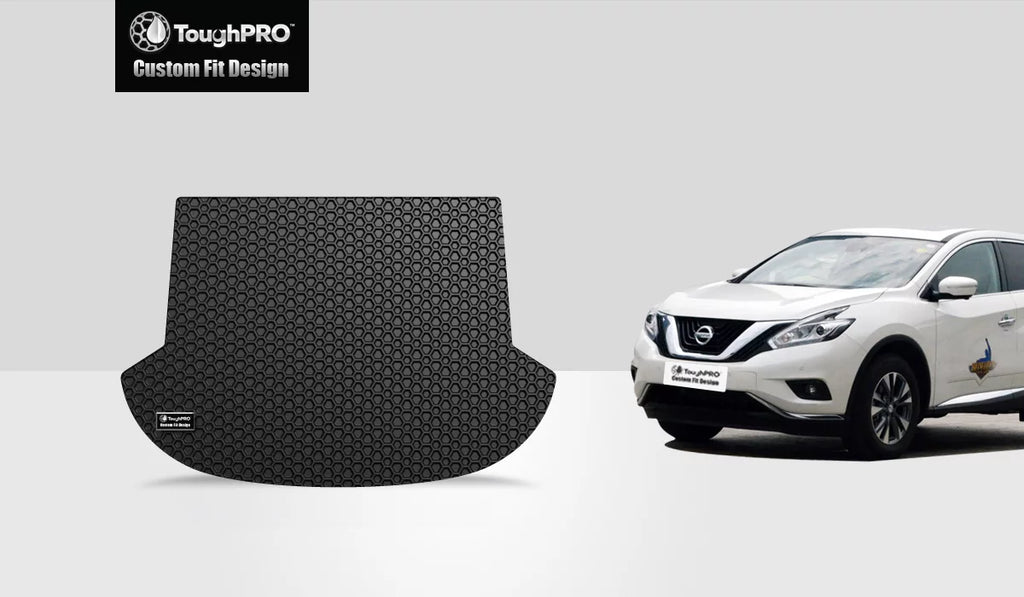 ToughPRO - Trunk Mat Compatible with Nissan Murano - All Weather Heavy Duty (Made in USA) - Black Rubber - 2019