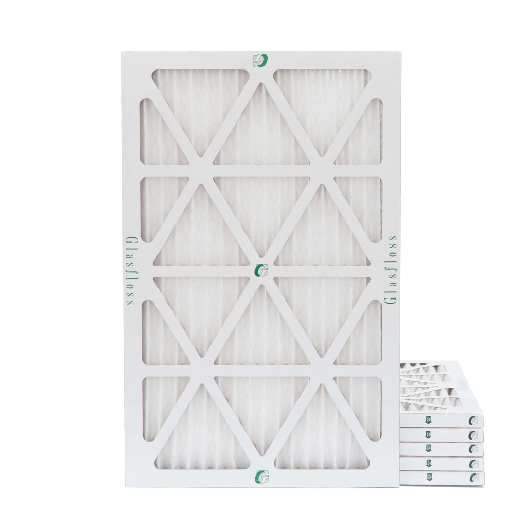 6 Pack of 10x24x1 MERV 10 Pleated Air Filters by Glasfloss. Actual Proportion 9-1/2 x 23-1/2 x 7/8