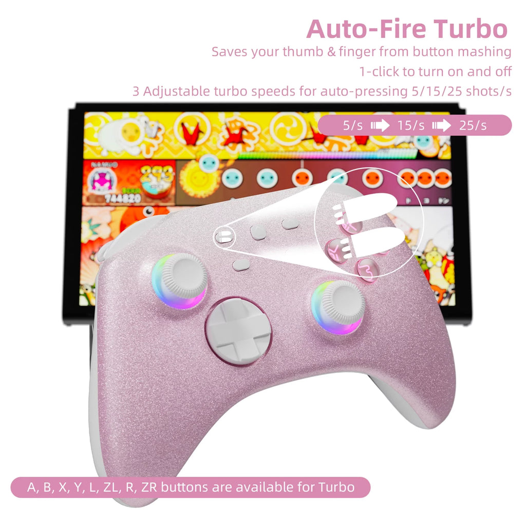 Pokémon Violet Game Disc and Upgraded Switch Pro Controller for Nintendo Switch/OLED/Lite, Wireless Switch Remote for PC/IOS/Android/Steam Blush