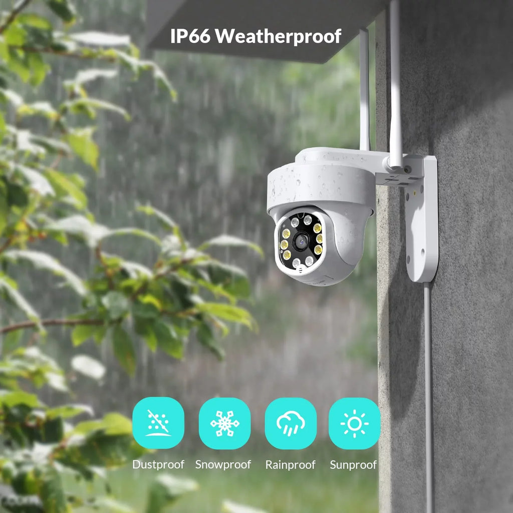 Security Cameras Wireless Wi-fi, Netvue 360° View Home Surveillance Outdoor Cameras, Only 2.4G Wifi