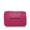 Pre-Owned Authenticated Balenciaga XS Everyday Pouch Calf Leather Rose Ladies (Good)