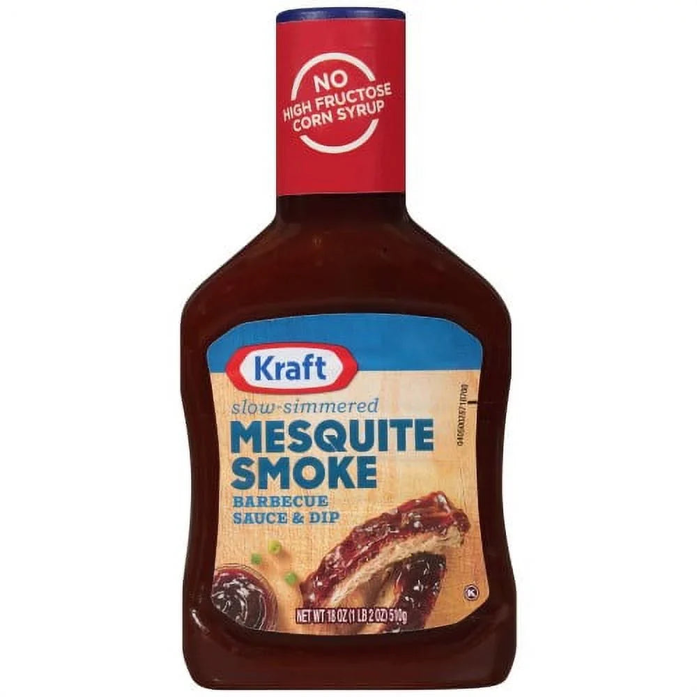Kraft Mesquite Smoke Scarlet Barbecue BBQ Sauce, 18 oz Bottle (Pack of 20)