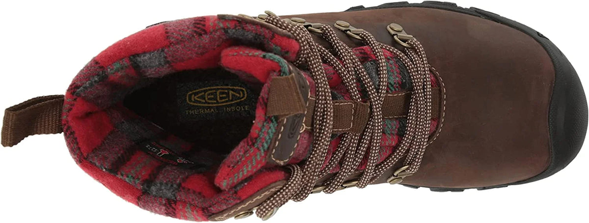 KEEN Greta Insulated Waterproof Boots for Ladies - Dark Burgundy Plaid - 7.5M