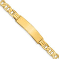 Auriga Fine Jewelry 14K Yellow Gold Anchor Link Id Bracelet 8 inch for Girls