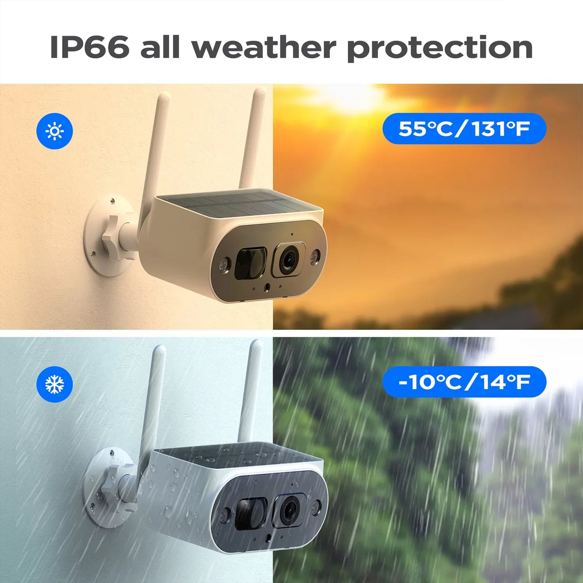 Toguard SC15 2 Pack 2K/4MP Solar Security Camera Wireless WiFi Outdoor Battery Ruby Bullet Surveillance Camera