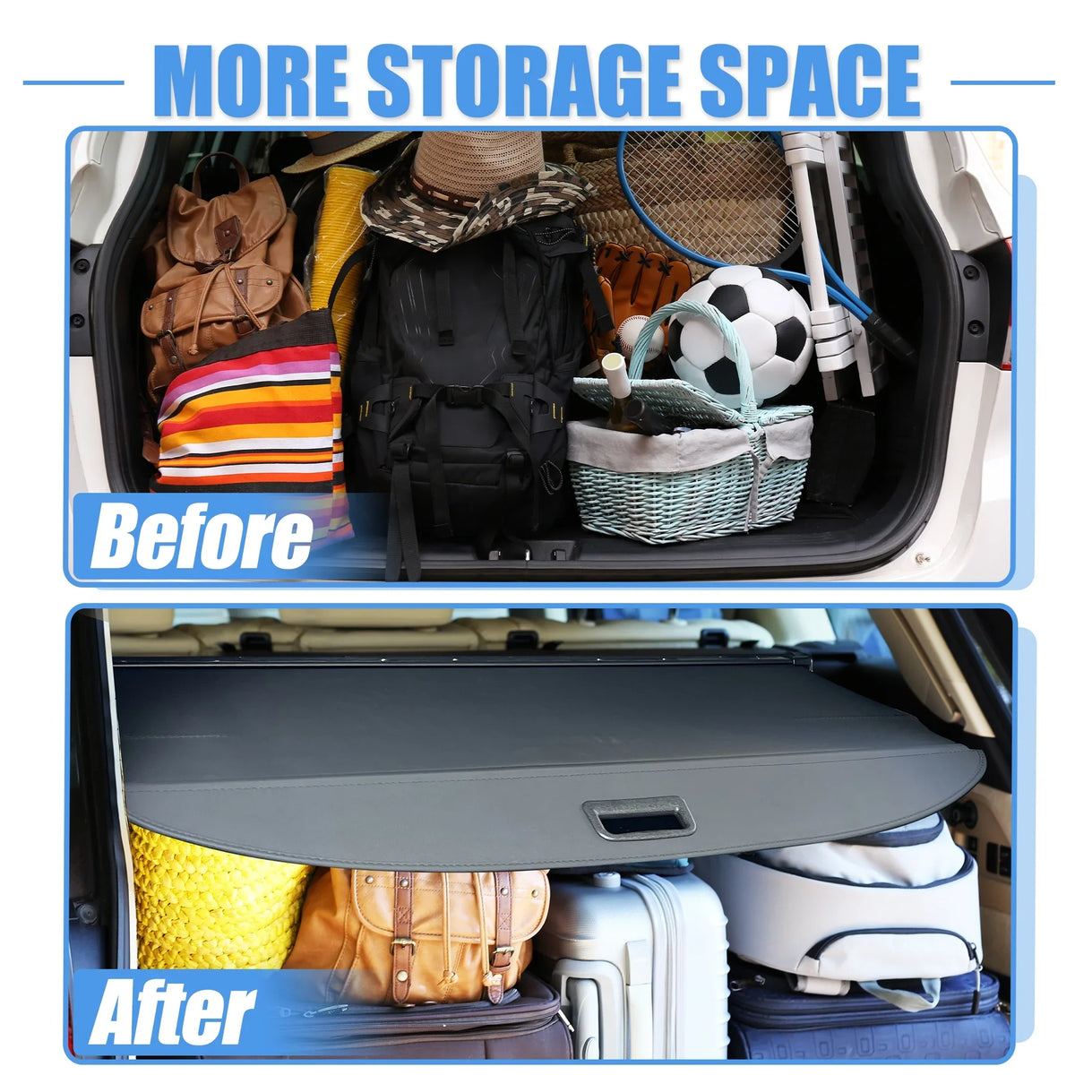 Unique Bargains Retractable Cargo Cover for Subaru Outback 2010-2015 Waterproof Non Slip SUV Rear Trunk Shielding