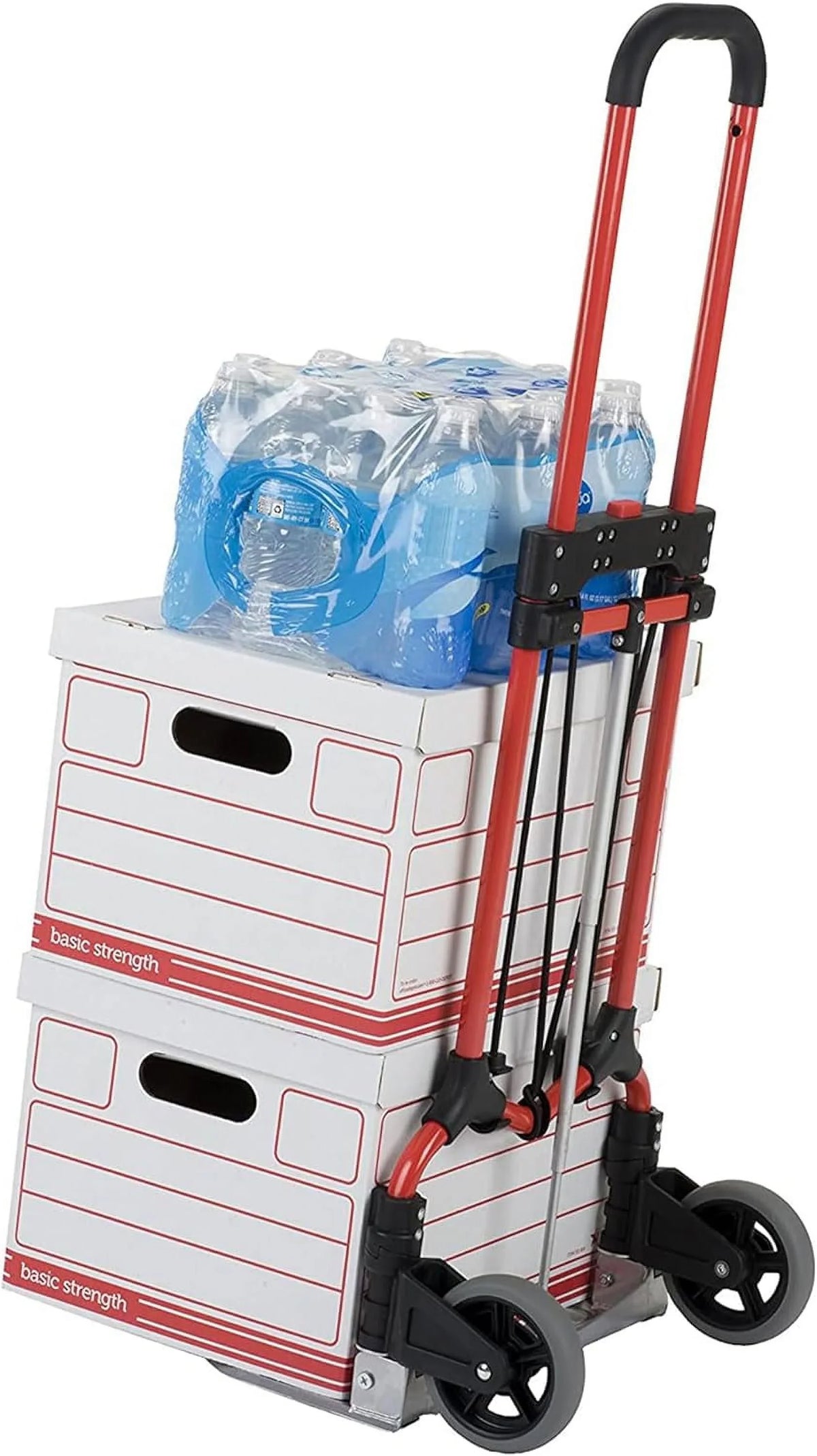 Personal 160Lb Capacity MCI Folding Steel Luggage Hand Truck Cart W/Telescoping Handle, Silver/Black (4 Pack)
