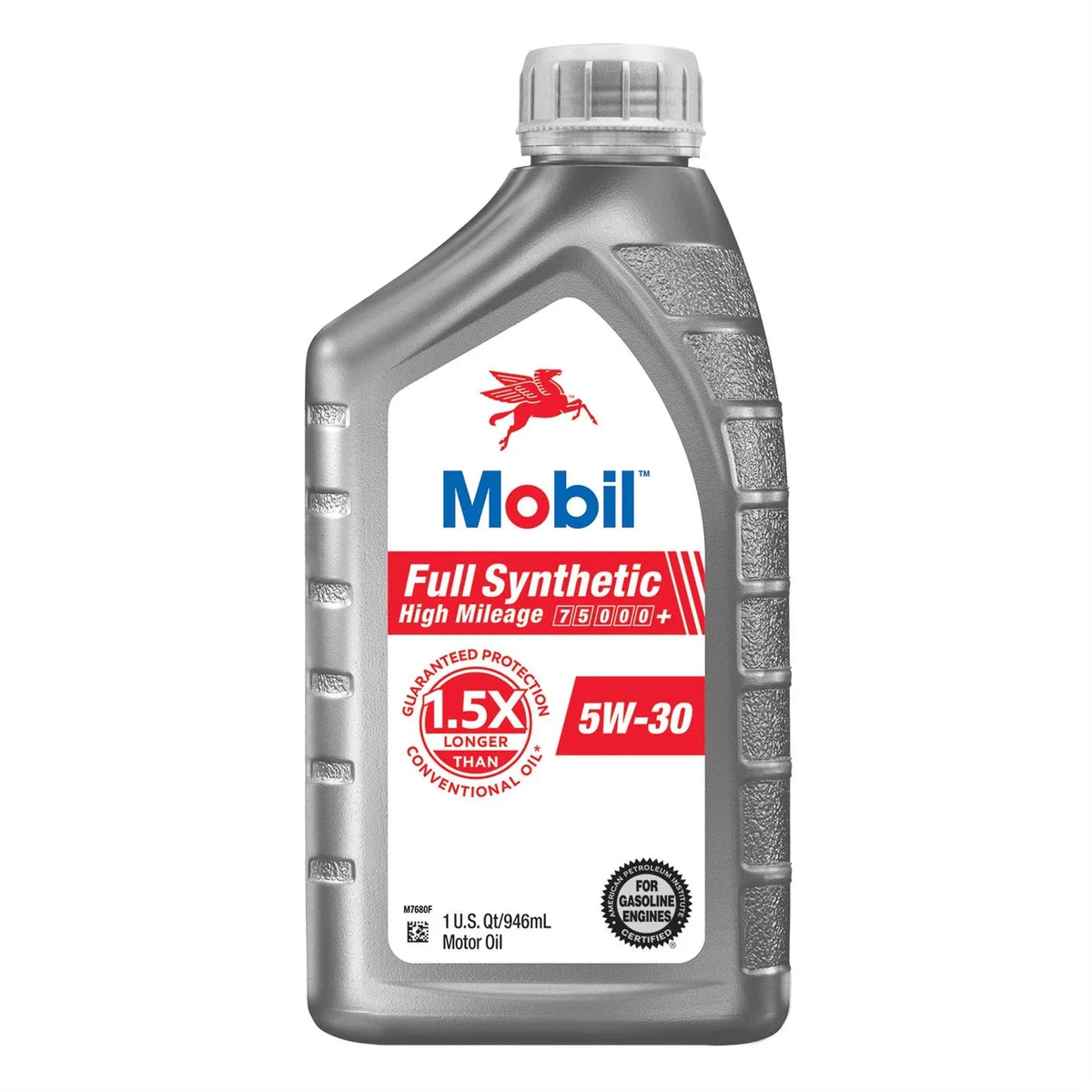 Mobil Full Synthetic High Mileage Motor Oil 5W-30, 1 Qt, Case/6