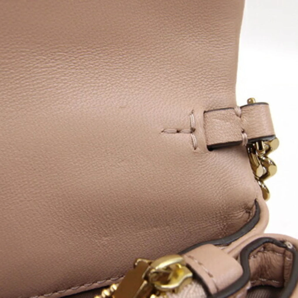 Pre-Owned Tory Burch Shoulder Kira Chevron Chain 64068 Beige Leather Girls TORY BURCH (Good)