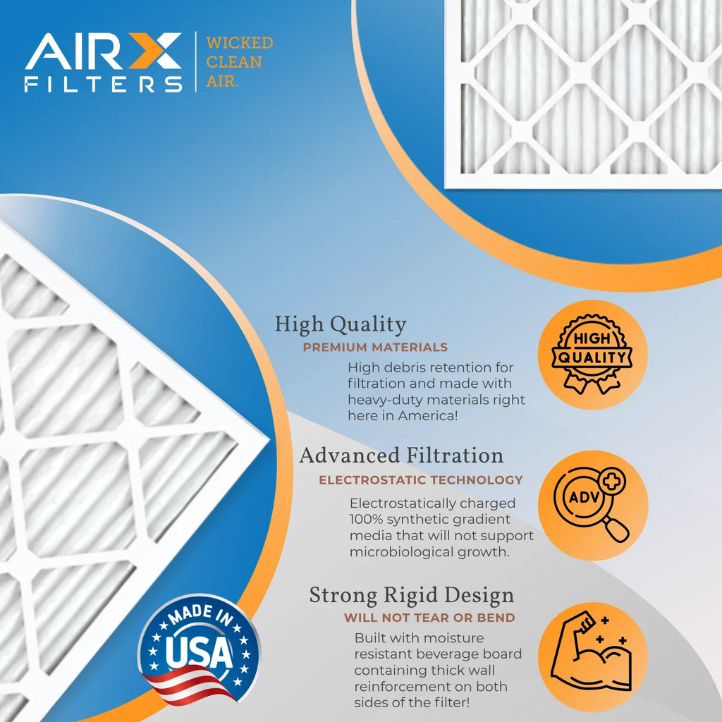 12x36x1 Air Filter MERV 11 Comparable to MPR 1000, MPR 1200 & FPR 7 Electrostatic Pleated Air Conditioner Filter 4 Pack HVAC Premium USA Made 12x36x1 Furnace Filters by AIRX FILTERS WICKED CLEAN AIR.