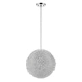 HomeRoots 398032 12 in. Luminary 1-Light Metallic Silver Pendant with Hand Woven Aluminum Wire Shade