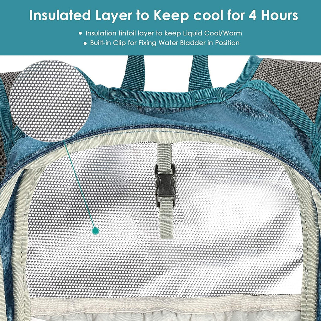 KUSTAR Hydration Pack Backpack with 2L Leakproof Water Bladder BPA Free,Lightweight Water Backpack for Hiking,Running,Cycling,Camping,Blue