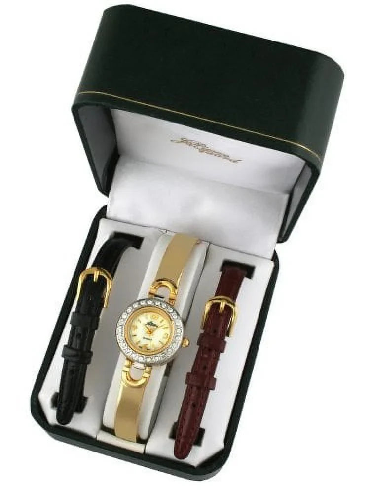 ST3 Female Gold-Tone Half Bangle Gift Set Watch