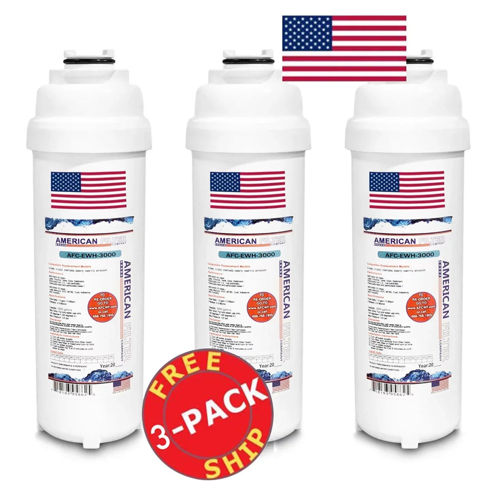 AFC Brand , Water Fountain Filter , Model # AFC-EWH-3000 , Compatible with WaterSentry® HVR8HDBL - 3 Filters - Made in U.S.A.