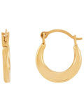 Brilliance Fine Jewelry Girls 10K Yellow Gold Round Hollow Plain Hoop Earrings