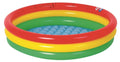 59" Burgundy Yellow and Green Ringed Round Inflatable Baby Swimming Pool