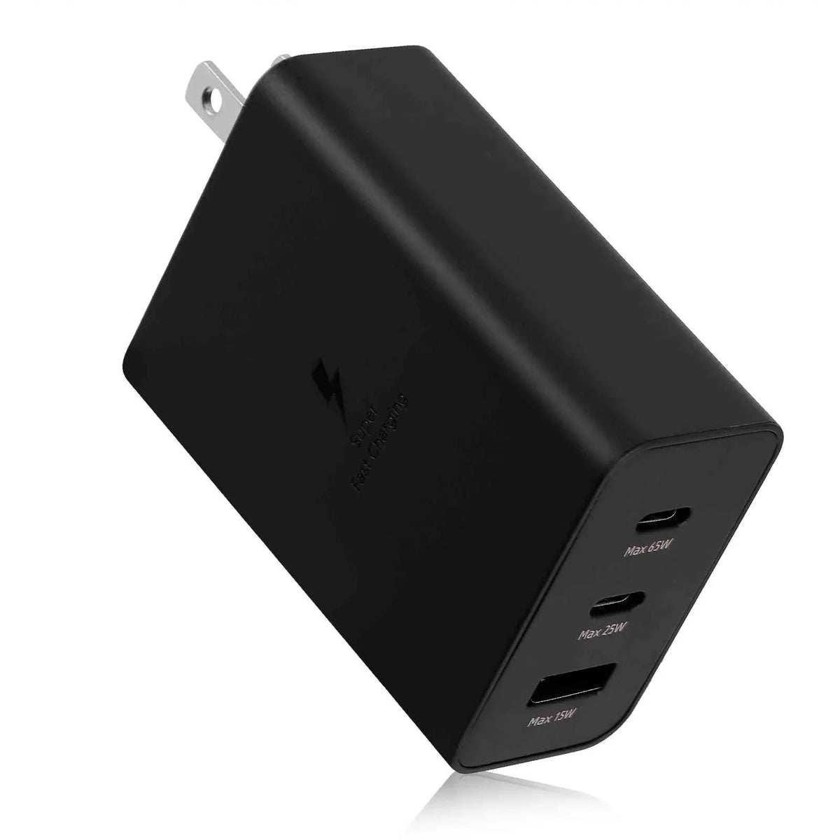 65W Fast Travel Charger with 3 Ports - USB & Dual USB-C - High-Speed Charging for Xperia Z3v/Z3/Z3 Compact/Z2 Tablet LTE/Z2 Tablet Wi-Fi iPhone, Samsung Galaxy, Laptops, Phones Google Pixel, MacBook