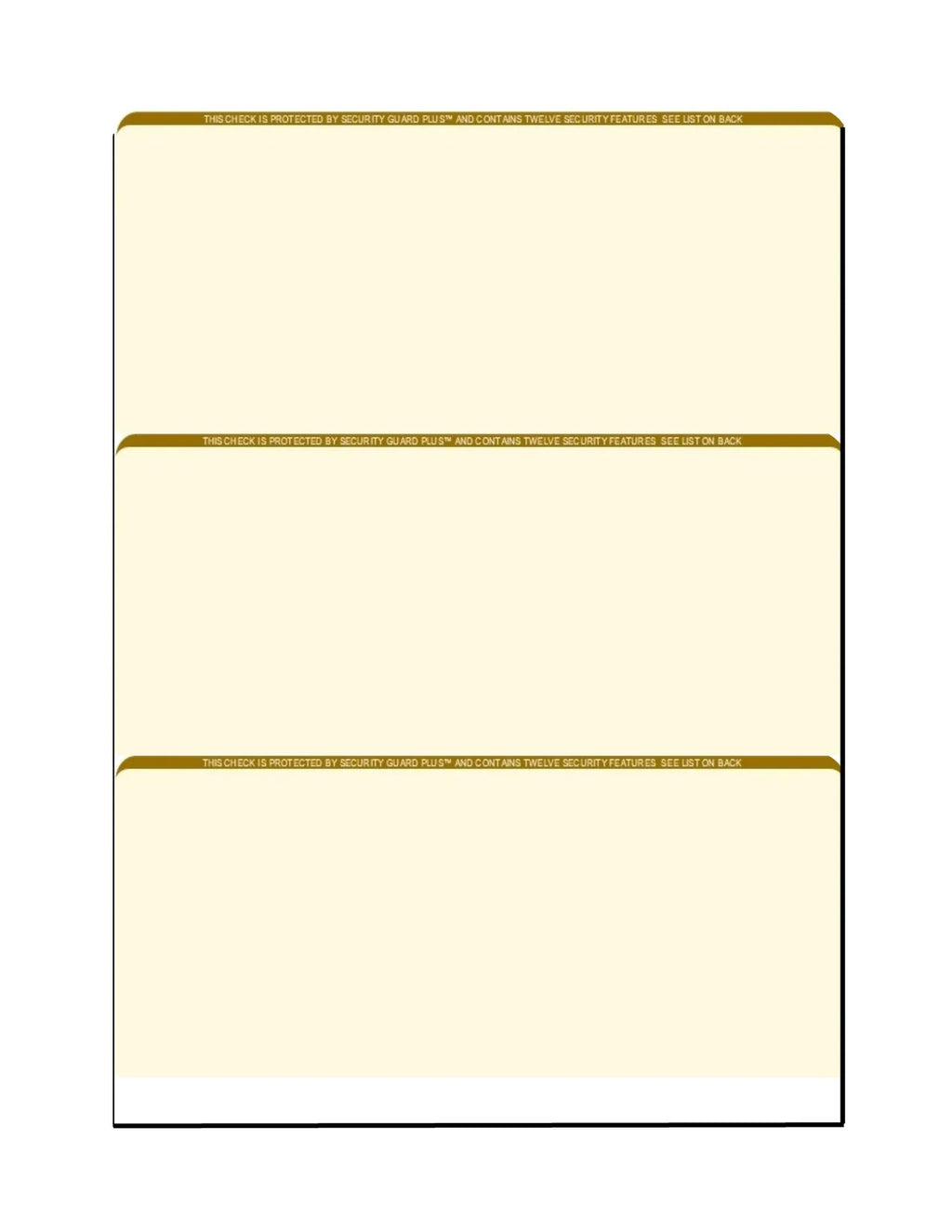 Zapco High-Security Check Paper, Organic w Complex Background Pattern, 8-1/2" x 11", Microperfed with 3-Up Checks, 12 Security Features - PACK OF 100 SHEETS