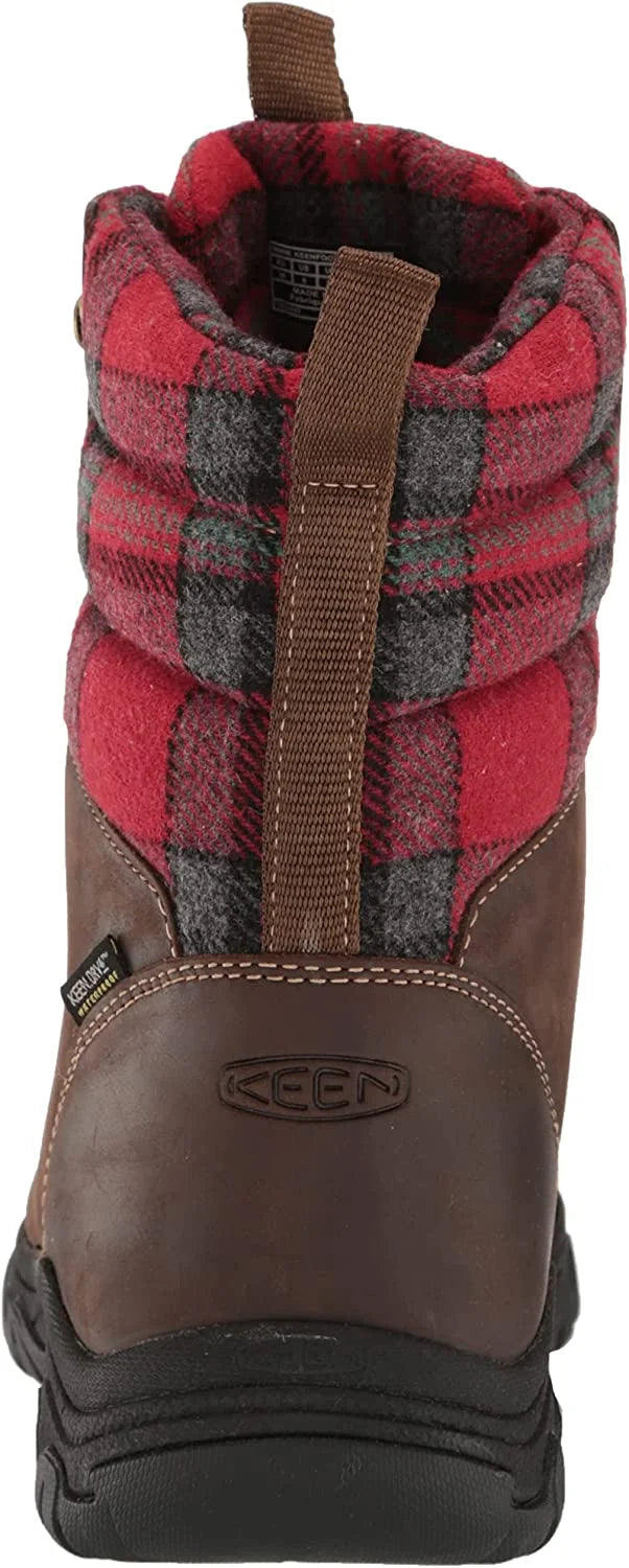 KEEN Greta Insulated Waterproof Boots for Ladies - Dark Burgundy Plaid - 7.5M