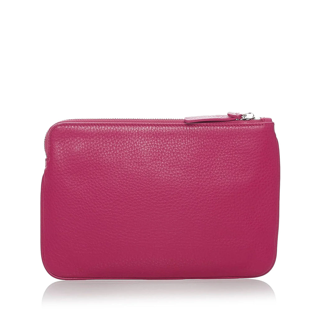 Pre-Owned Authenticated Balenciaga XS Everyday Pouch Calf Leather Rose Ladies (Good)